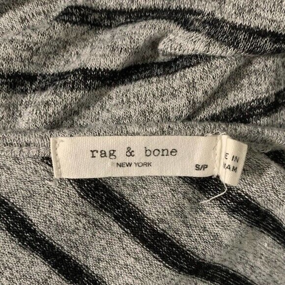 Rag and Bone STRIPED HUDSON VEE LONG SLEEVE Sweater Knit Top Chevron V n… - Picture 5 of 6